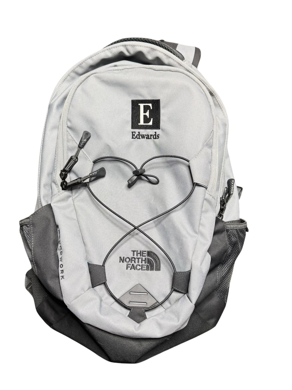 The North Face Groundwork Backpack Gray Black FlexVent 29L Edwards Embroidered